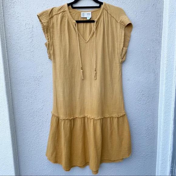 Anthropologie Saturday Sunday Lydia Ombre Tunic Dress Gauze Yellow Sz XS - Picture 1 of 10